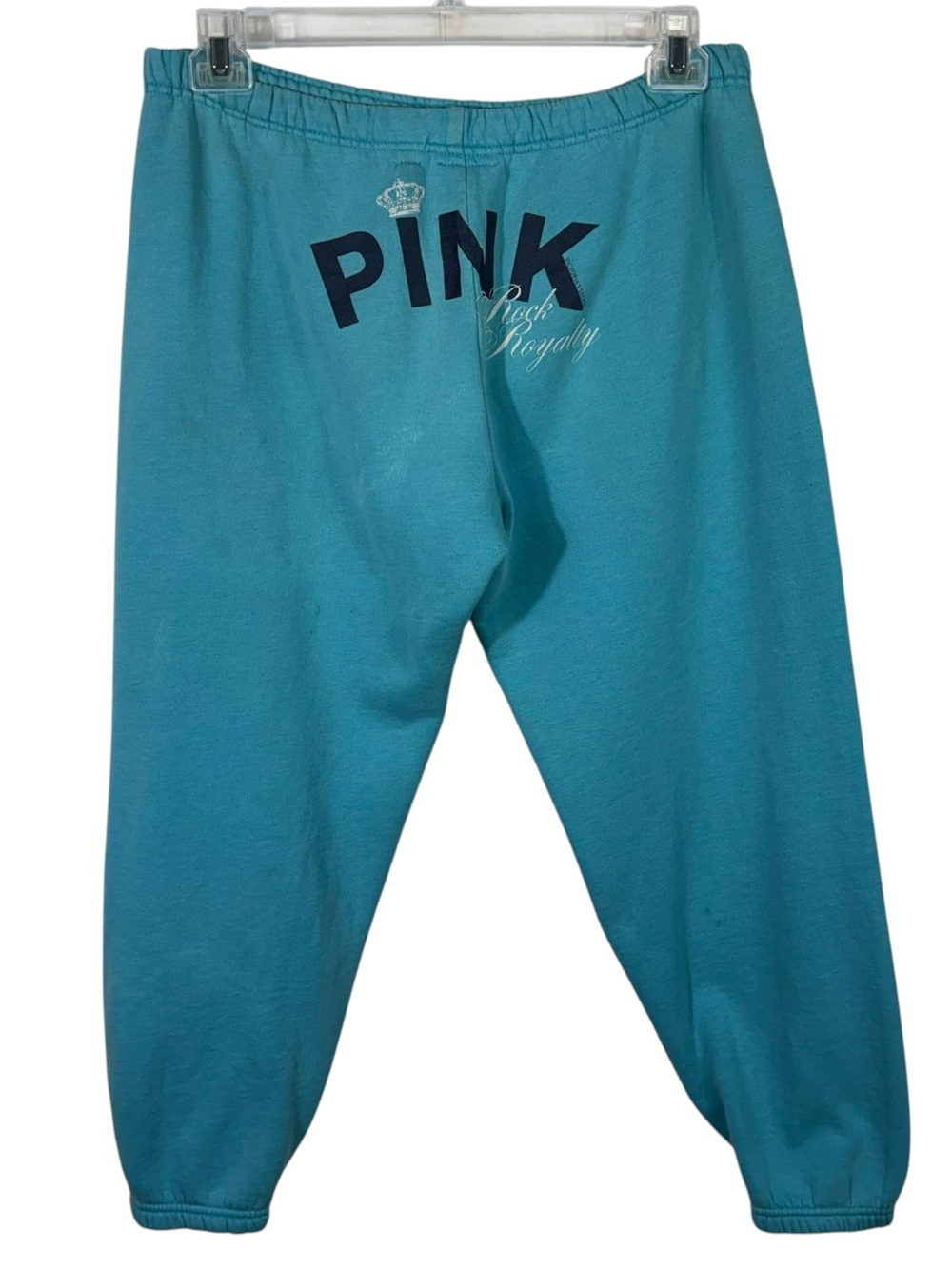 Vintage Y2K Victoria's Secret PINK Blue Rock Royalty Cropped Capri Jogger Pants